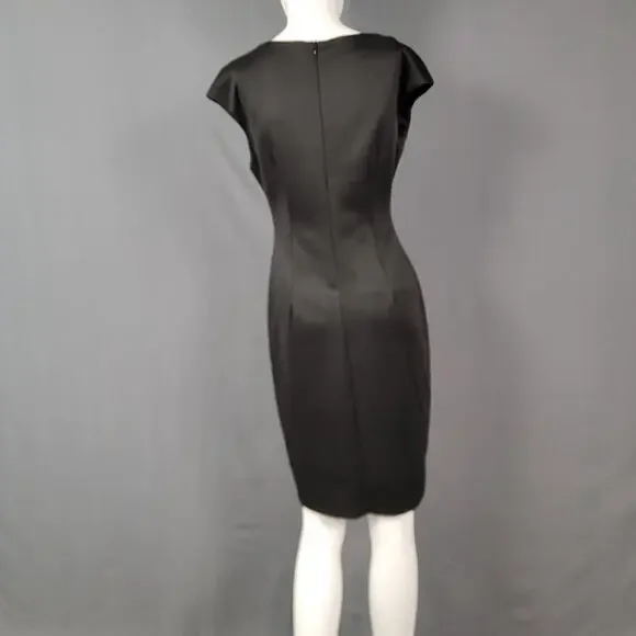 Connected Apparel Bodycon Dress 6 Black Red Floral Appliqué Party - Picture 6 of 11